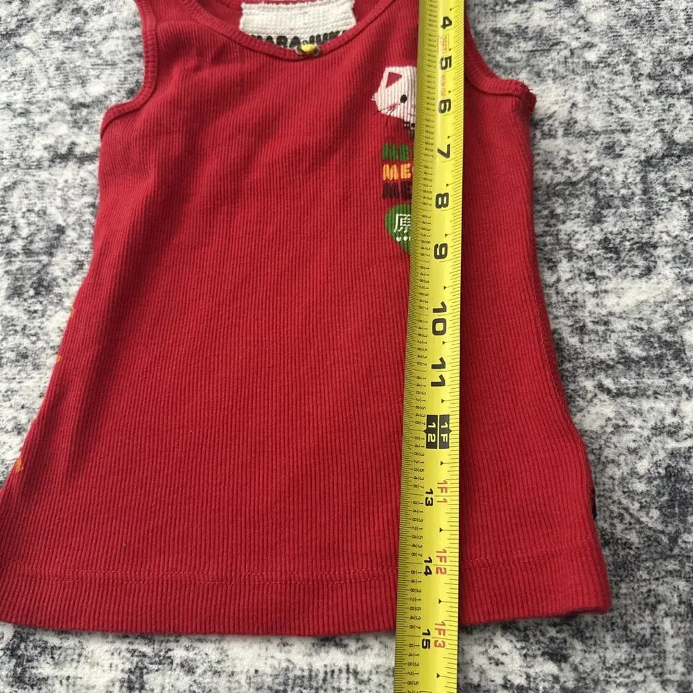 4T Gwen Stefani Harajuku Lovers Tank Top No Doubt Red‎ Kitty Toddler Meow Shirt